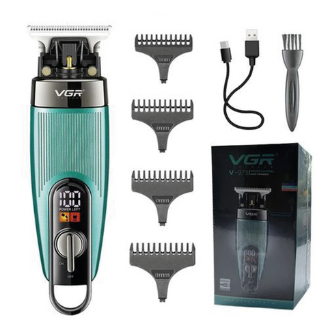 VGR V-975 Professional Rechargeable cordless Pro Self Haircut Hair Clipper, Beard trimmer with Digital Display & Hanging Loop Stainless steel Blades USB Charging cable 3 Guide Combs