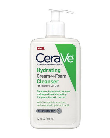 Cerave Hydrating Cream To Foam Cleanser For Normal To Dry Skin