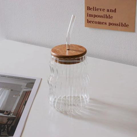 Retro Transparent Coffee Cup – Vintage Glass Mug For Hot & Cold Drinks