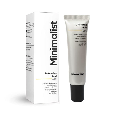 Minimalist 8% L-Ascorbic Acid Lip Treatment Balm With Vitamin E, Radianskin & Gylcerine For Pigmented & Dark Lips 12 g