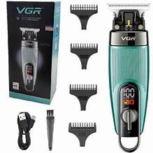 VGR V-975 Professional Rechargeable cordless Pro Self Haircut Hair Clipper, Beard trimmer with Digital Display & Hanging Loop Stainless steel Blades USB Charging cable 3 Guide Combs