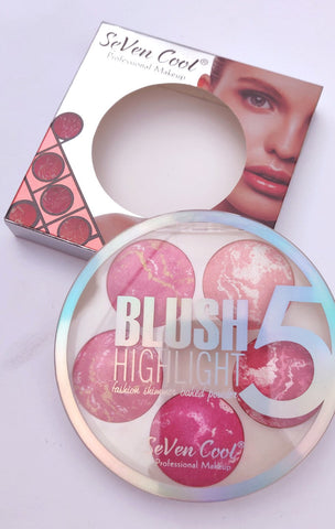 Makeup Seven Cool Blush Palette 5 Color