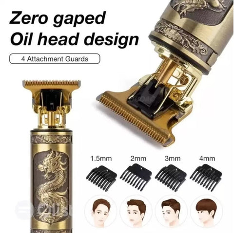 VINTAGE T9 Gold Metal RECHARGEABLE Electric Hair CLIPPER Cutting Machine Professional Hair Barber Trimmer For Men T9 Clipper Shaver CORDLESS
