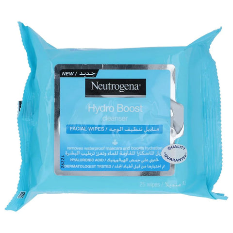 NEUTROGENA HYDRO BOOST CLEANSING FACIAL WIPES 25S