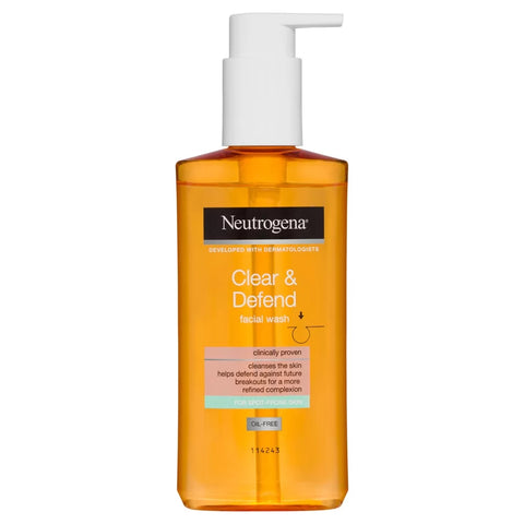 Neutrogena Clear & Defend Facial Wash For Spot - Prone Skin Oil Free 200Ml