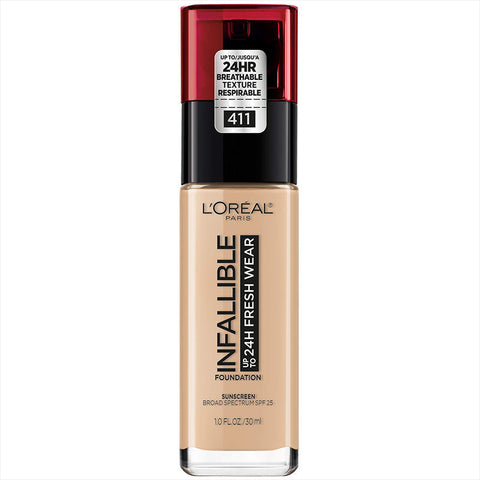 Loreal Infallible Up To 24H Fresh Wear Foundation 411 Beige Ivory 30Ml