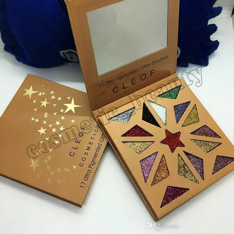 Cleof Cosmetics 17 Ultra Pigmented Glitter Shadows Palette
